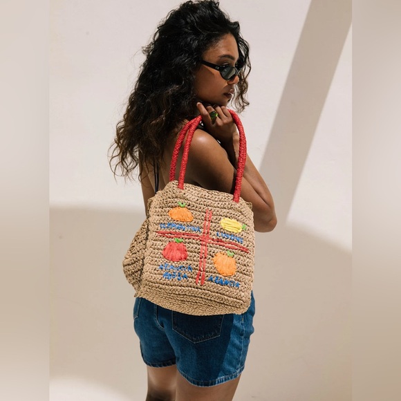 Damson Madder Handbags - Damson Madder Fruity Raffia Bag